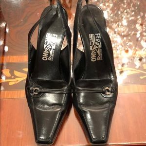 Salvatore Ferragamo black kitten heels size 38
